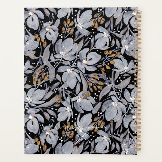 Customize Yearly 2026 Stand Out Silver & Gold Pla Planner (Achterkant)