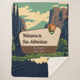 Customize Yosemite Valley Family Camping Adventure Sherpa Deken