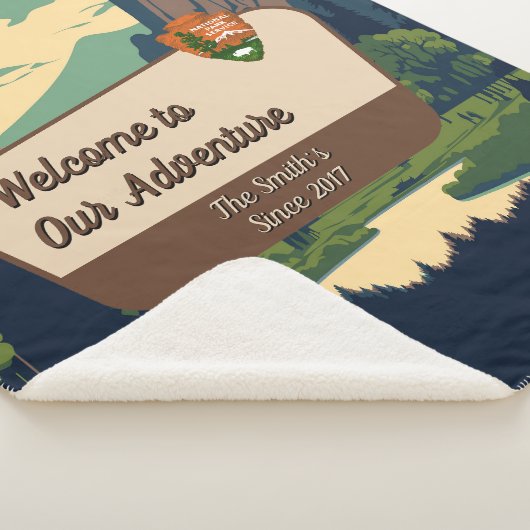 Customize Yosemite Valley Family Camping Adventure Sherpa Deken (3/4)