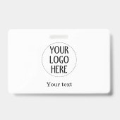 Customize Your Black White company logo and text Badge (Voorzijde)