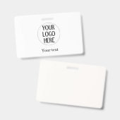 Customize Your Black White company logo and text Badge (Voor- en achterkant)