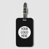 Customize Your Black White company logo Bagagelabel (Voorkant (verticaal))
