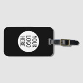 Customize Your Black White company logo Bagagelabel (Voorkant (horizontaal))