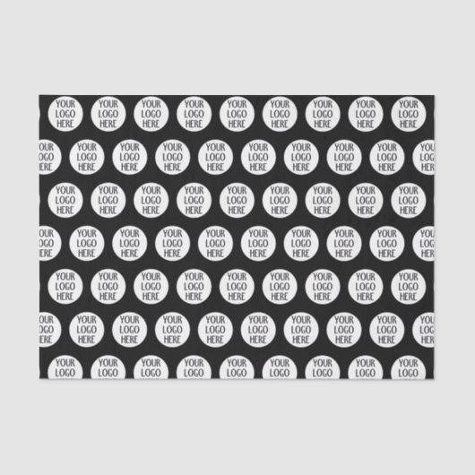 Customize Your Black White company logo pattern Tissuepapier (Voorkant)