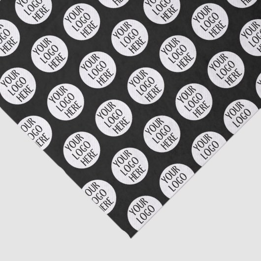 Customize Your Black White company logo pattern Tissuepapier (Detail)