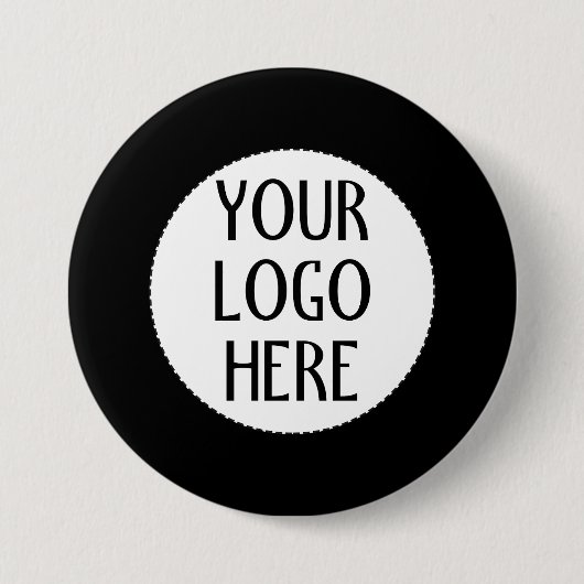 Customize Your Black White company logo Ronde Button 7,6 Cm (Voorkant)