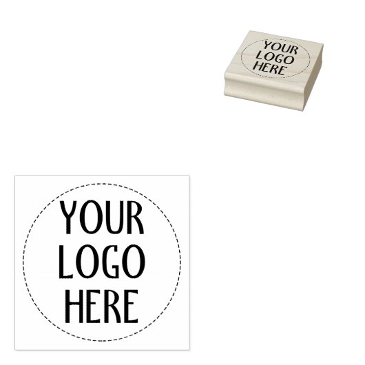 Customize Your Black White company logo Rubberstempel (Gestempeld)