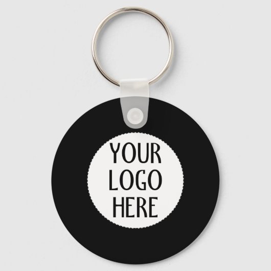 Customize Your Black White company logo Sleutelhanger (Voorkant)