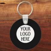 Customize Your Black White company logo Sleutelhanger (Achterkant)