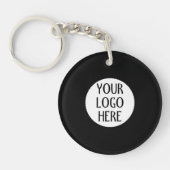Customize Your Black White company logo Sleutelhanger (Voorkant)