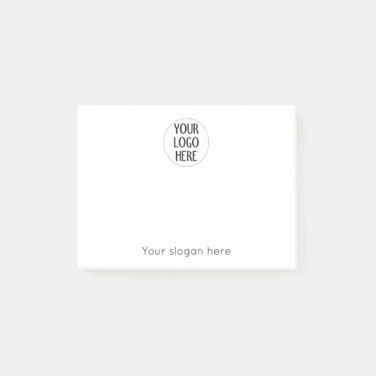 Customize Your Black White company logo slogan Post-it® Notes (Voorkant)