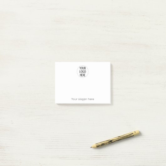 Customize Your Black White company logo slogan Post-it® Notes (Op bureau)