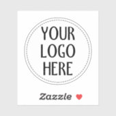 Customize Your Black White company logo Sticker (Vel)