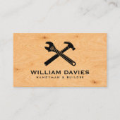 Customize Your Logo | Handyman Plywood Texture Visitekaartje (Voorkant)