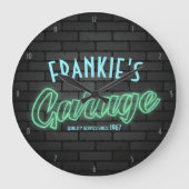 Customize YOUR NAME Hot Rod Neon Style Garage Grote Klok (Voorkant)