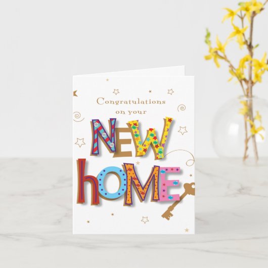 Customize Your New Home Card - Congratulations Kaart (Gele Bloem)