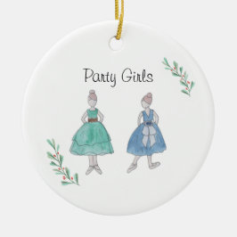 Customizeable Nutcracker Party Girls Keepsake Keramisch Ornament