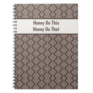 Customizeable Stylish Brown Geometric Pattern Notitieboek