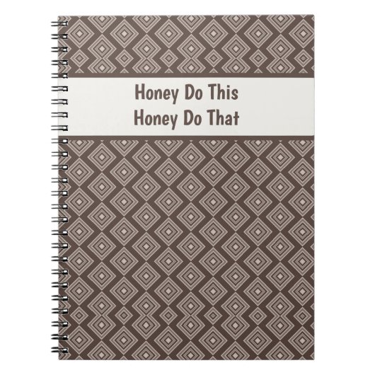 Customizeable Stylish Brown Geometric Pattern  Notitieboek (Voorkant)