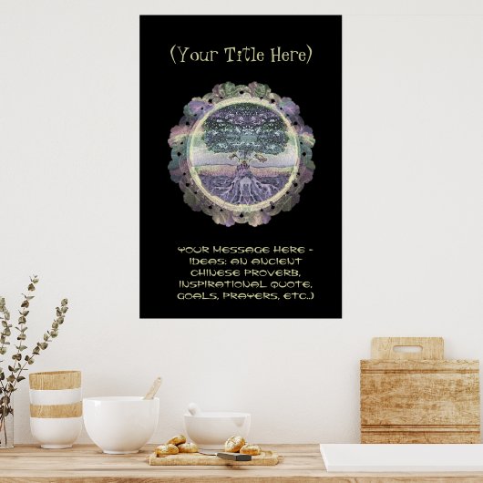 CustomizeABLEs - Tree of Life in Golden Rainbow Poster (Keuken)