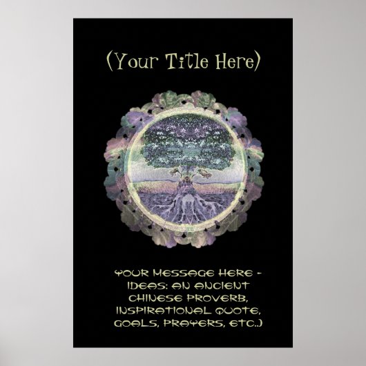 CustomizeABLEs - Tree of Life in Golden Rainbow Poster (Voorkant)