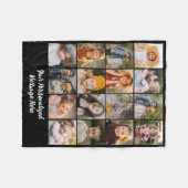 Customized 16 Photo Collage Modern Family Text Fleece Deken (Voorkant (Horizontaal))