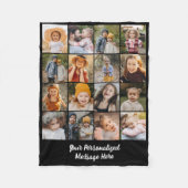 Customized 16 Photo Collage Modern Family Text Fleece Deken (Voorkant)