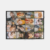 Customized 16 Photo Collage Modern Trendy Fleece Deken (Voorkant (Horizontaal))