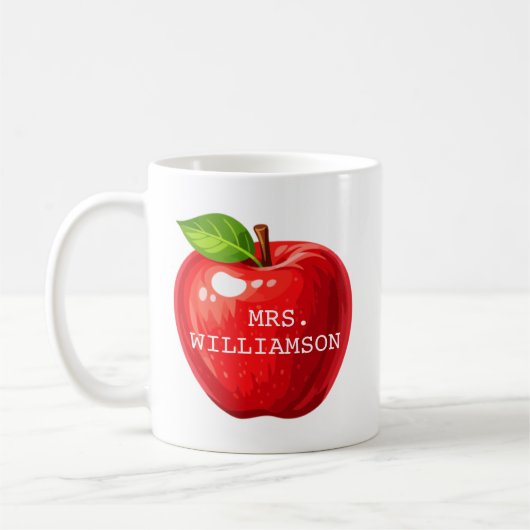 Customized Apple Teacher Gift Koffiemok (Links)