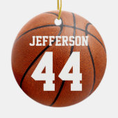 Customized Basketball Sports Name Number Keramisch Ornament (Voorkant)