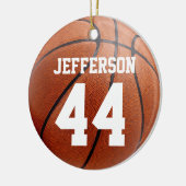 Customized Basketball Sports Name Number Keramisch Ornament (Links)