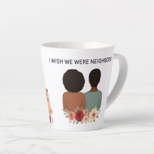 Customized Best Friends Figures & States Mug Latte Mok (Rechterhoek)