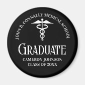 Customized Black Medical School Graduation Party Magneet (Voorkant)