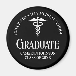 Customized Black Medical School Graduation Party Magneet