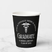 Customized Black Medical School Graduation Party Papieren Bekers (Achterkant)