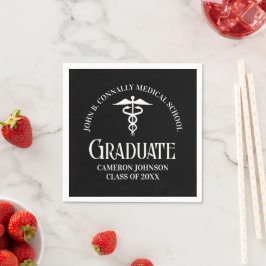Customized Black Medical School Graduation Party Servet