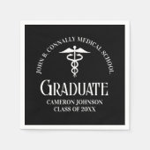 Customized Black Medical School Graduation Party Servet (Voorkant)