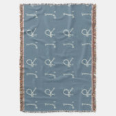 Customized Blue White Rope Knot Monogram Soft Warm Deken (Voorkant Verticaal)