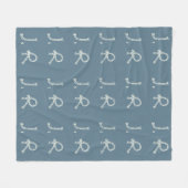 Customized Blue White Rope Knot Monogram Soft Warm Fleece Deken (Voorkant (Horizontaal))