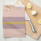 Customized Blush Pink Gold Stripe Monogram Chic  Theedoek (Quarter Fold)