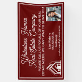 Customized Burgundy Real Estate Company Marketing Spandoek (Verticaal)