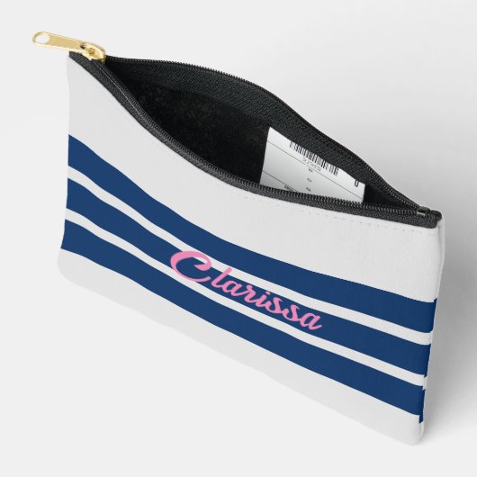 Customized canvas accessory bag - Customized strip Etui (Open)