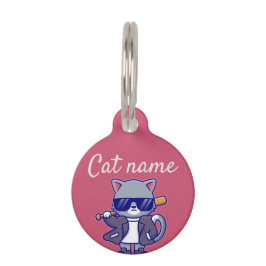 customized cat name and lost details black Cat Huisdierpenning