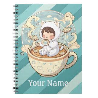 Customized Cat Notebook Journal for Student Writer Notitieboek