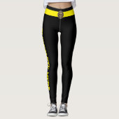 Customized Cat Pet Lover Black Yellow Custom Made Leggings (Voorkant)