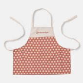 Customized children's apron with orange daisy schort (Voorkant)