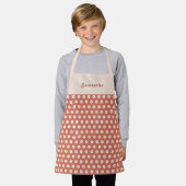Customized children's apron with orange daisy schort (Gedragen)