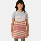 Customized children's apron with orange daisy schort (Insitu)