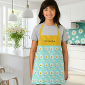 Customized children's apron with orange daisy  schort