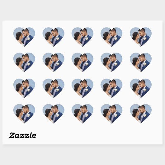 Customized Couple Wedding Photo Hart Sticker (Vel)